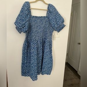 Tucknernuck Hyacinth House Blue Ditsy Floral Mini Dress